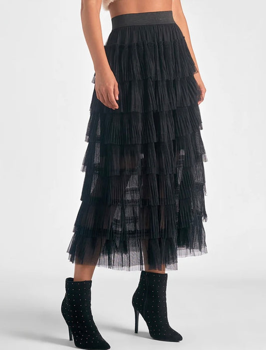 Elan Tuille Layered Black Skirt