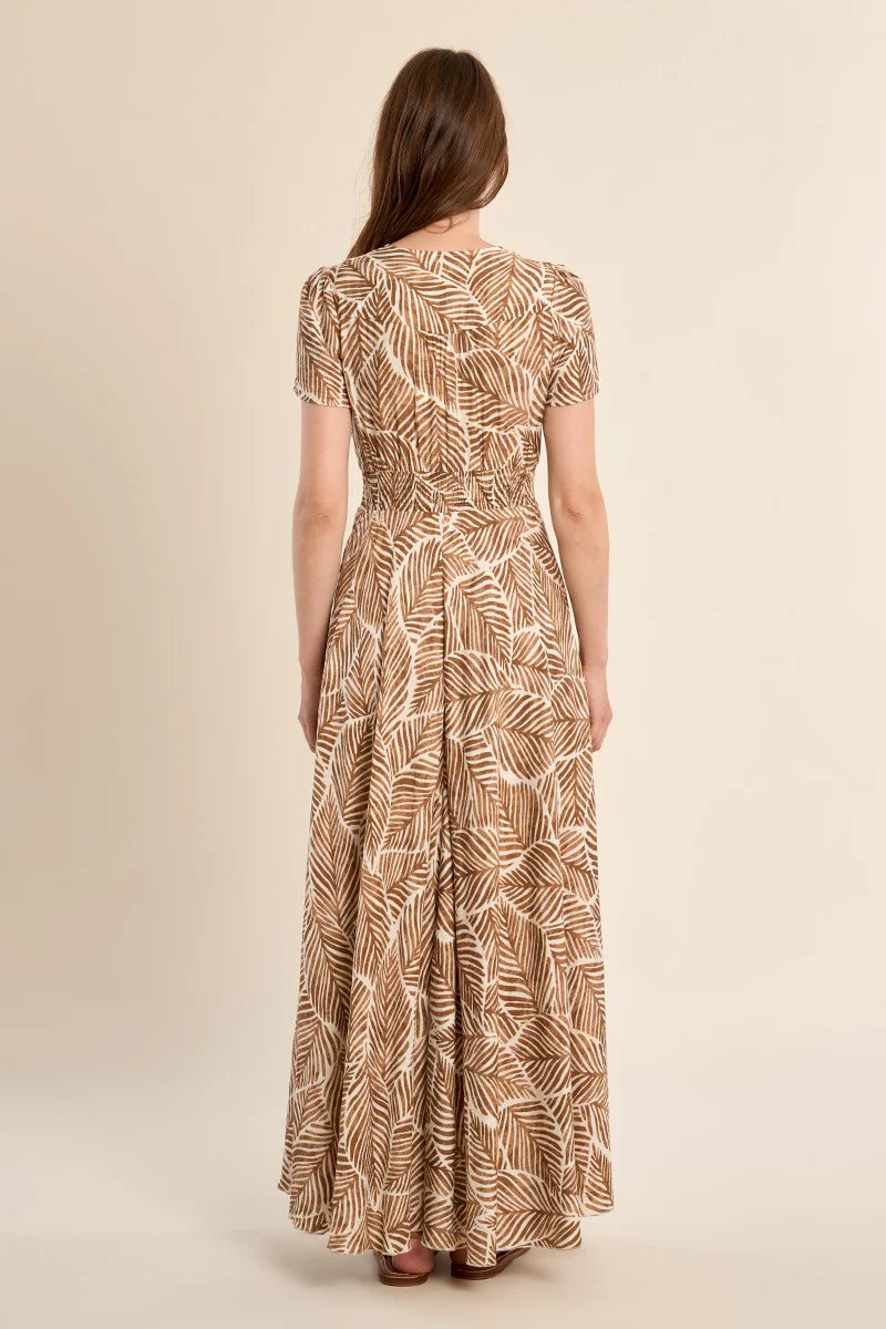 Leafy Print Maxi Dress