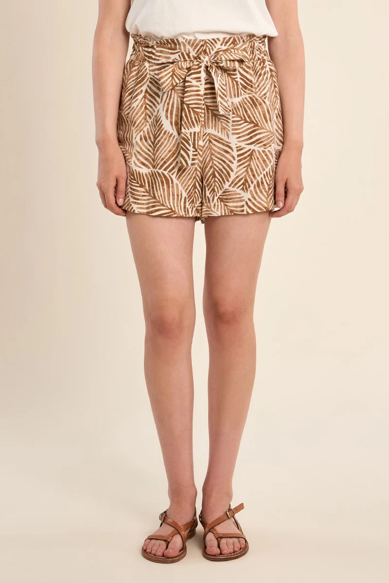 Leafy Print Flowy Shorts