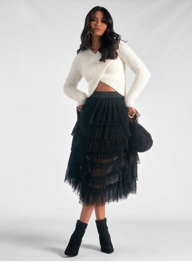 Elan Tuille Layered Black Skirt