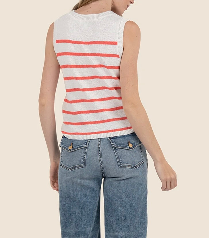 Contessa Striped Sleeveless Sweater