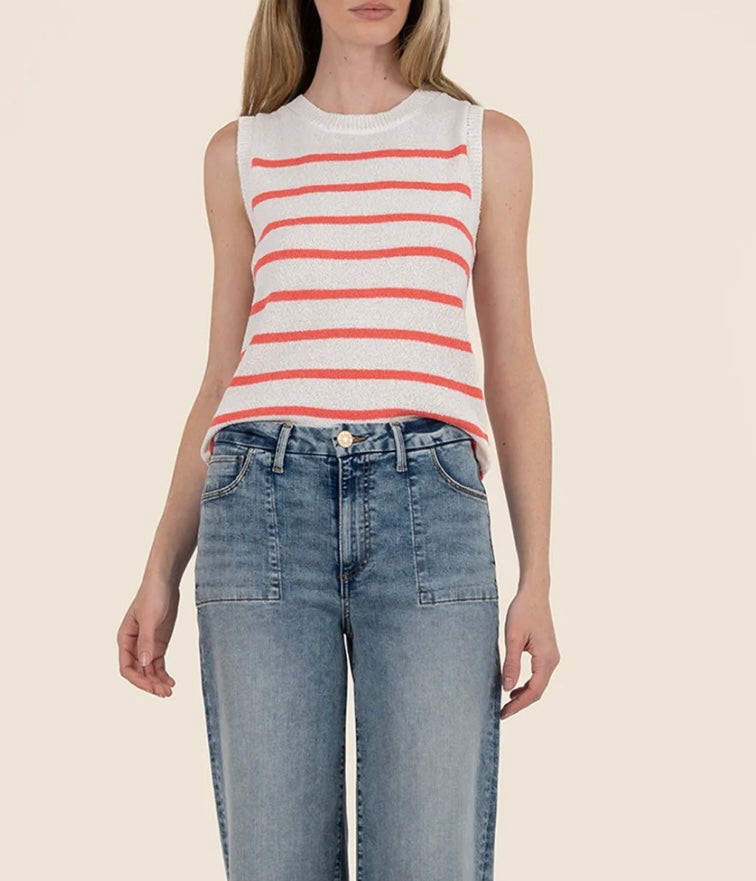 Contessa Striped Sleeveless Sweater