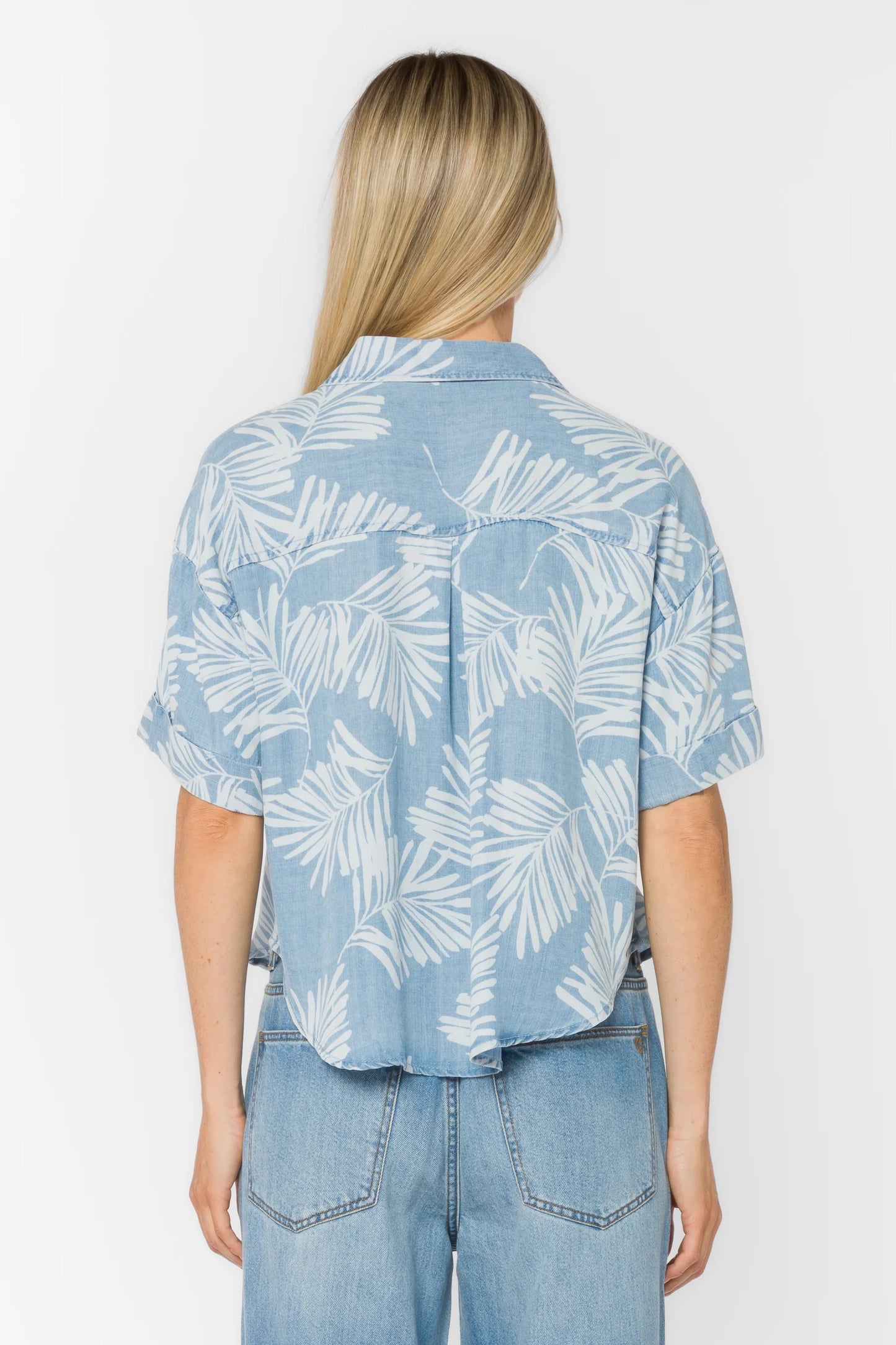 Palm Leaf Short Sleeve Top