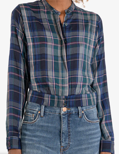 Kut Irie Plaid Crop Shirt