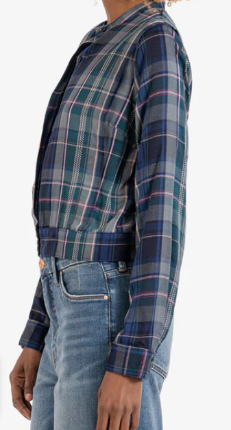Kut Irie Plaid Crop Shirt