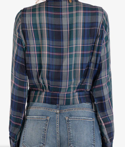Kut Irie Plaid Crop Shirt