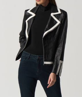 Joseph Ribkoff Knotched Collar Suede Jacket