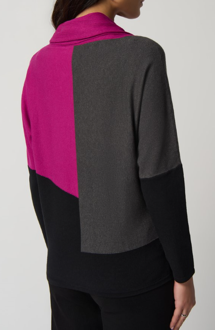 Joseph Ribkoff Cowl Neck Color Block Sweater