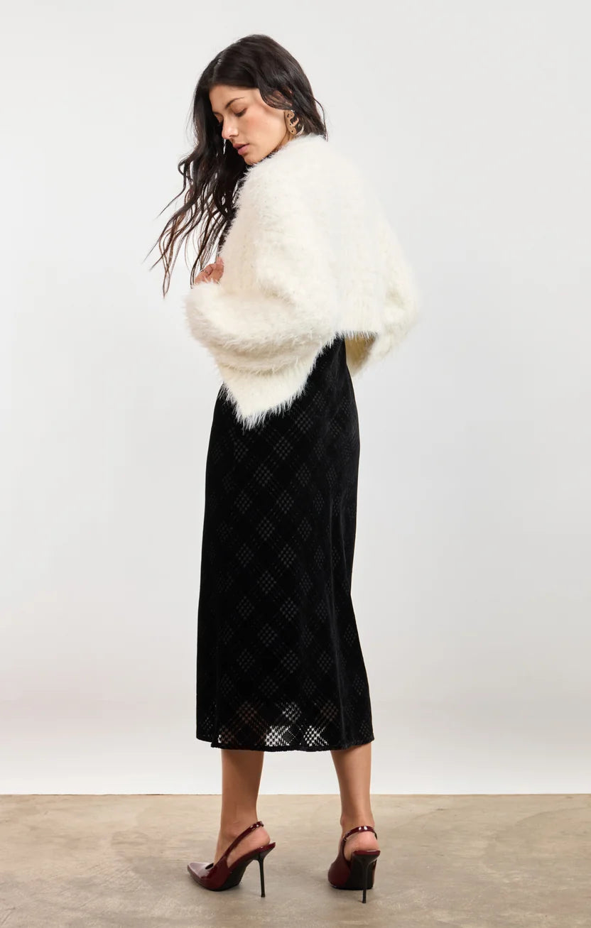 Brandy Ivory Feather Cardigan