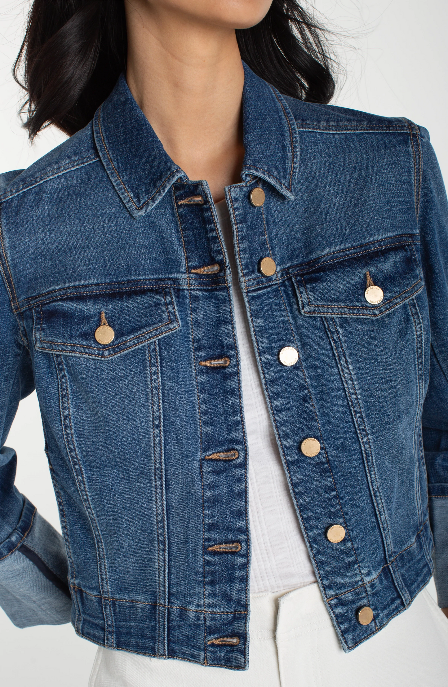 Denim High Cuff Trucker Jacket