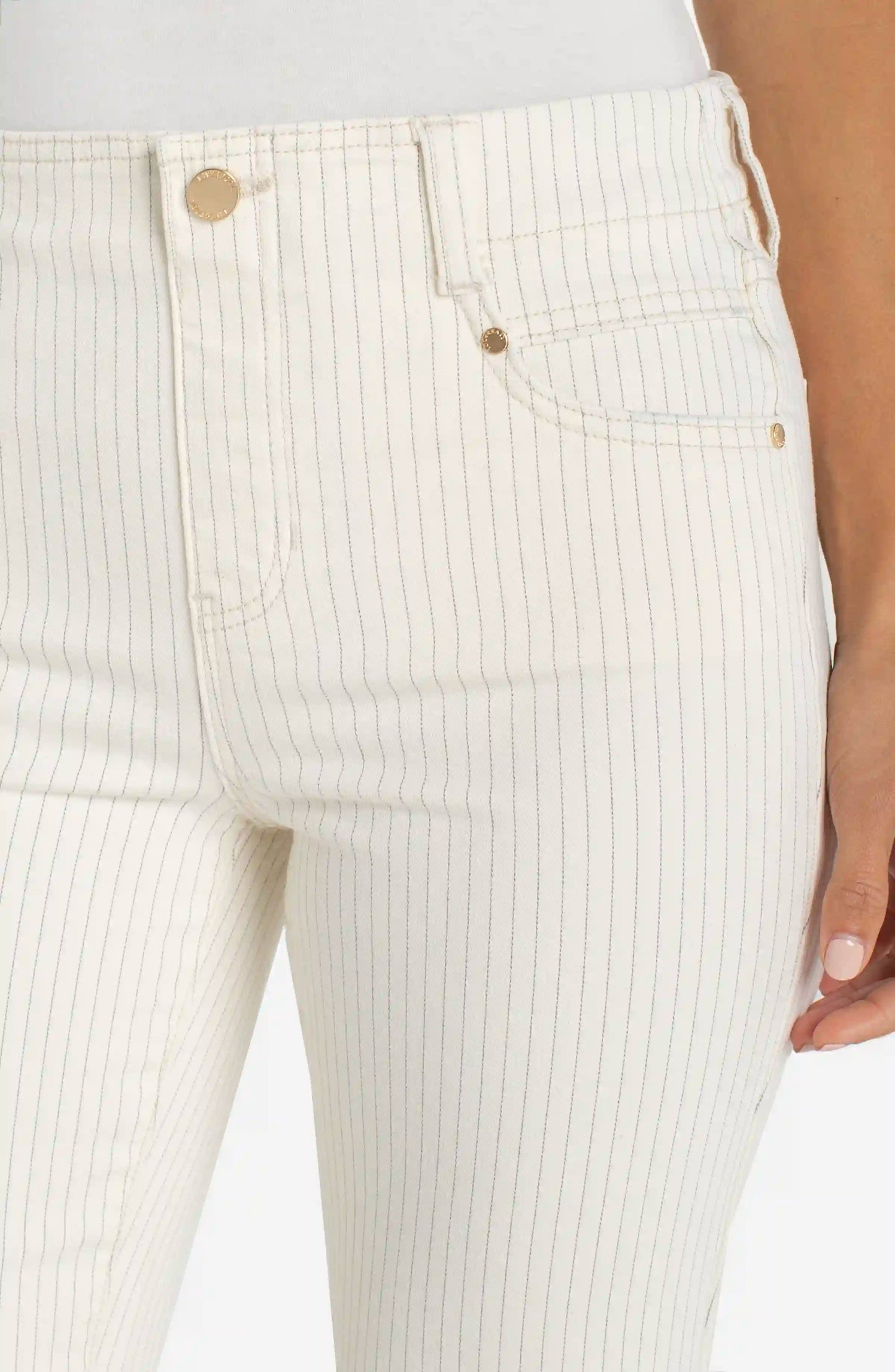 Gia Glider Crop Pinstripe Jeans