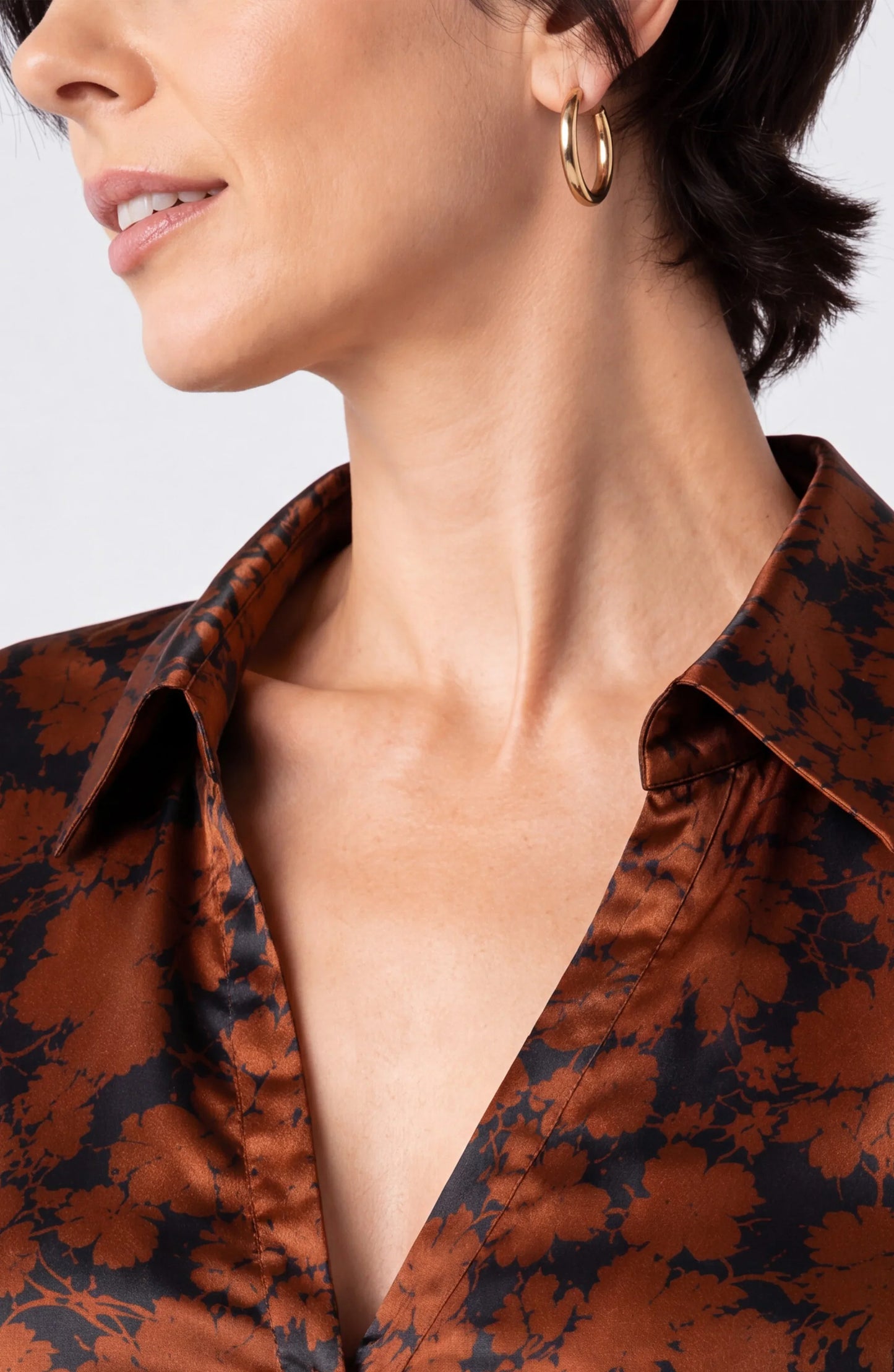 Copper Floral Blouse
