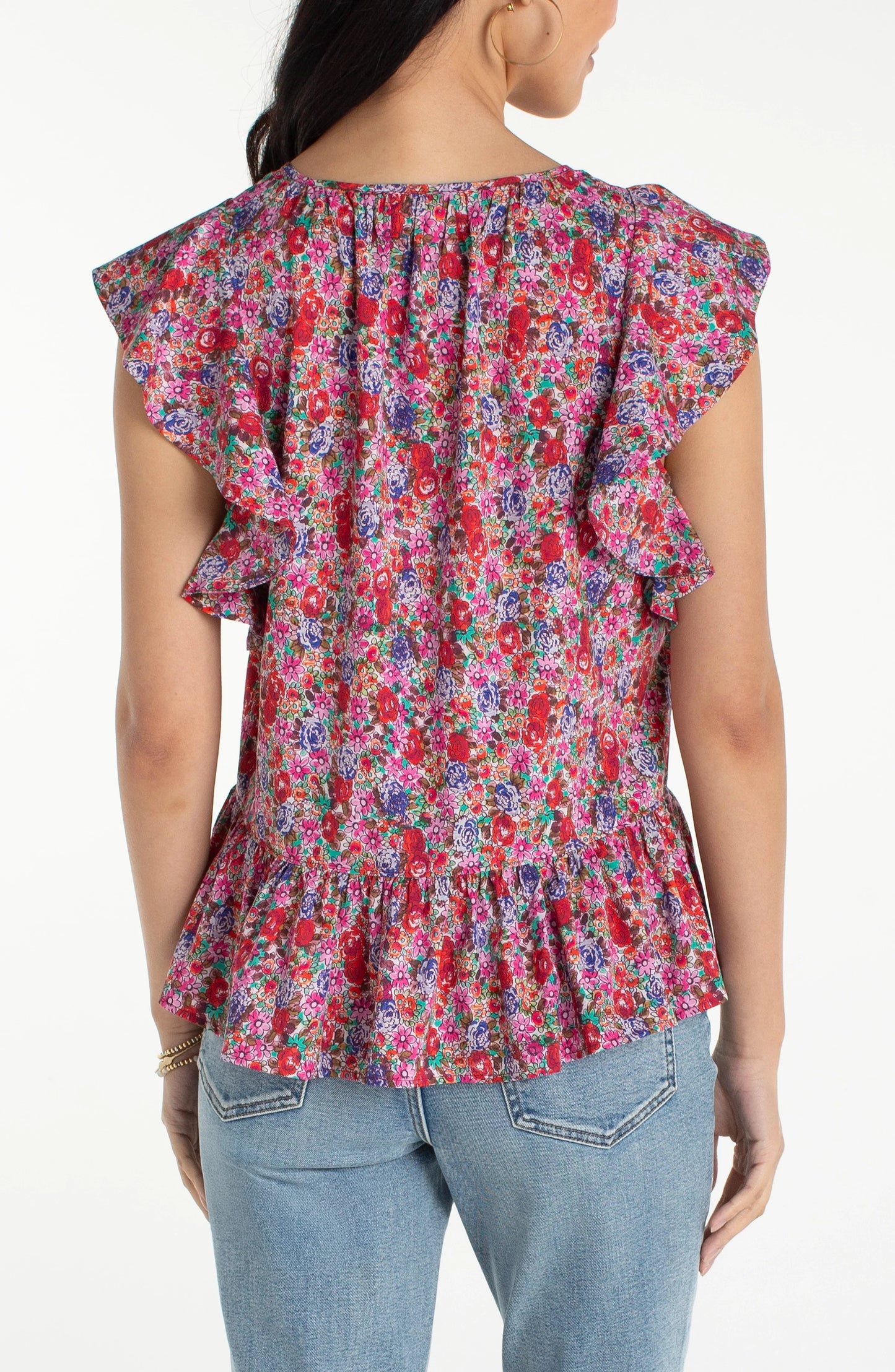 Floral Print Peplum Top