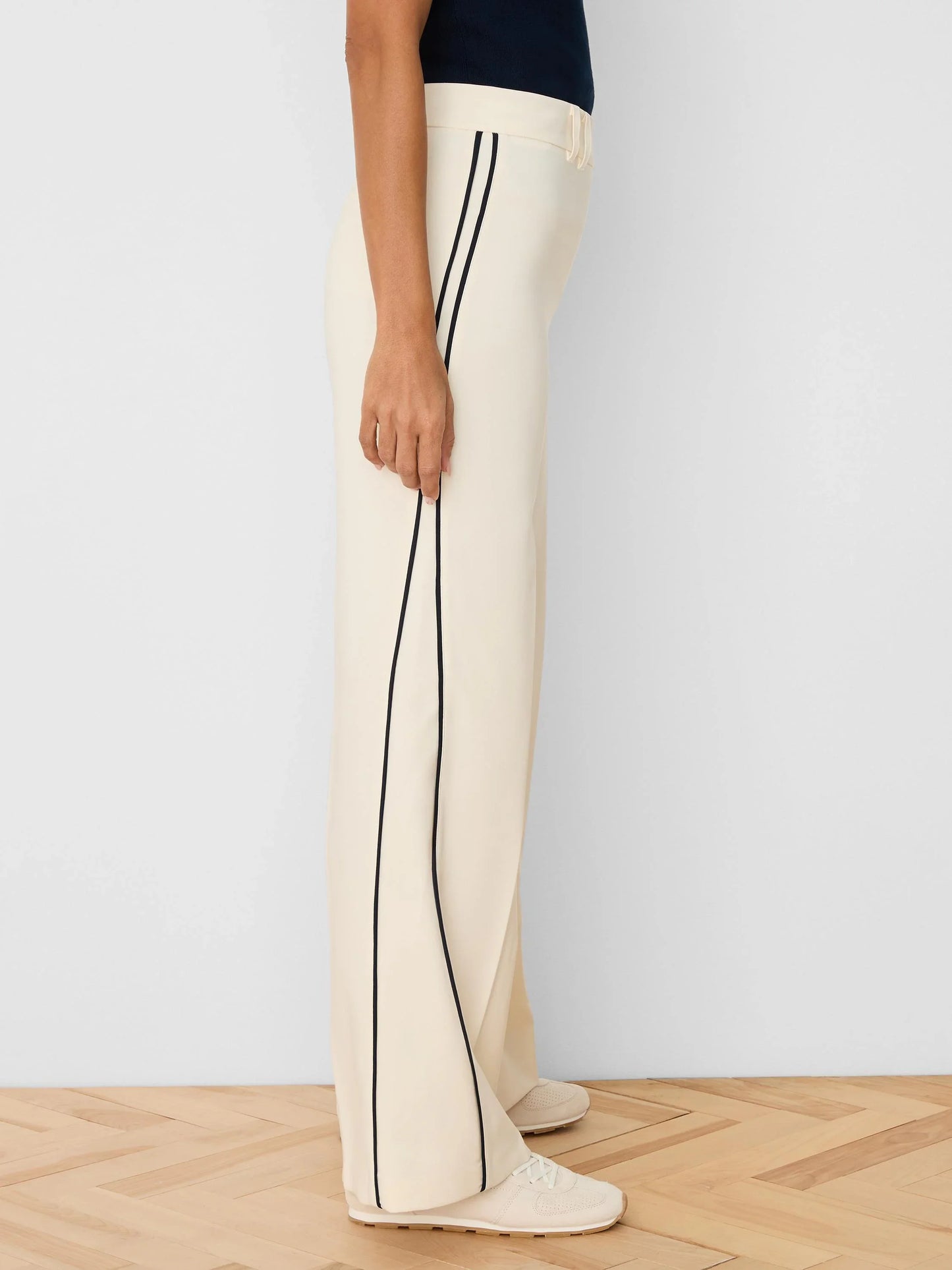 Piped Wide Leg Pants