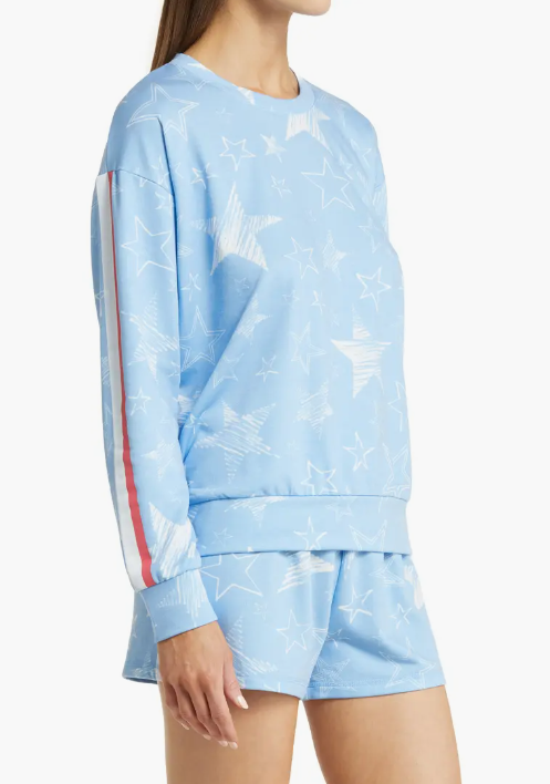 P.J. Salvage Blue Star Spangled Lounge Shirt