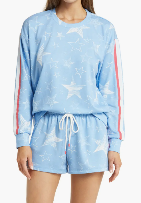 P.J. Salvage Blue Star Spangled Lounge Shirt