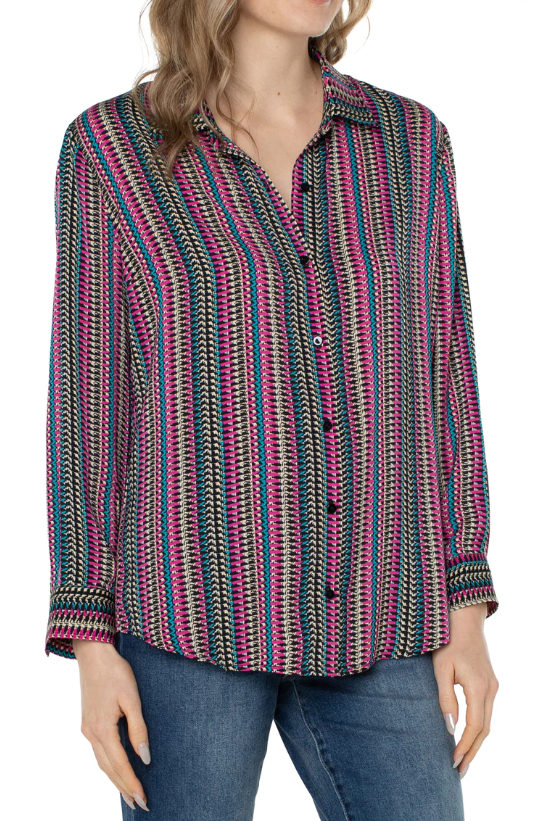 Liverpool Button Up Woven Blouse