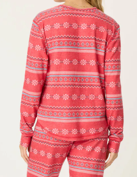 Red Snowflake Kisses Top