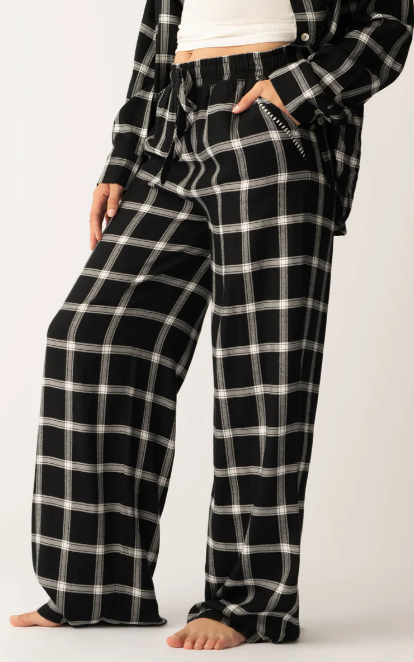 Cozy and Chic Black Flannel Bottoms
