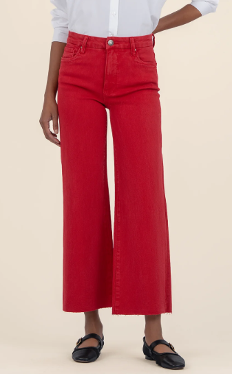 Meg Cherry High Rise Wide Leg Jeans