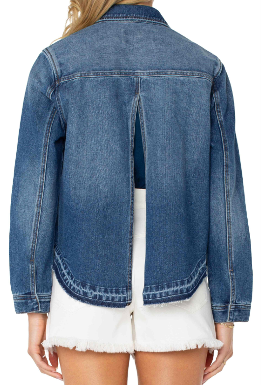 Denim Split Back Shirt Jacket