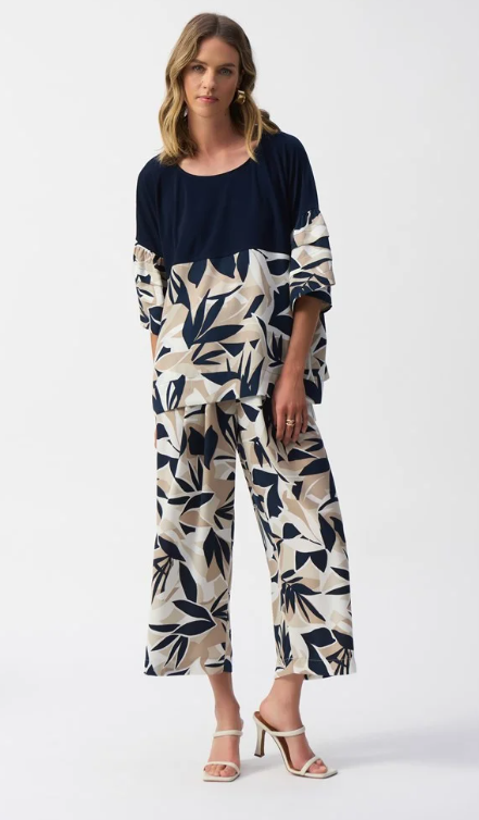 Gauze Tropical Print Culotte Pant