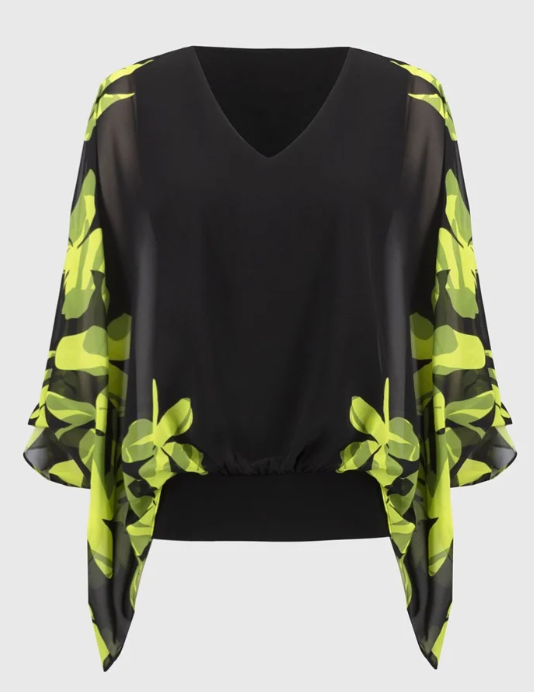 Silky Knit Floral Poncho