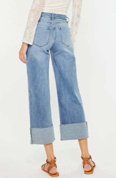 High Rise Crop Wide Leg Jeans