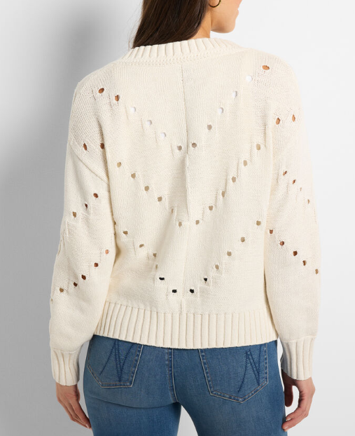 Pointelle Cord Sweater