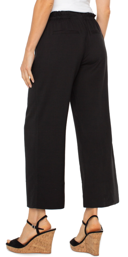 Cropped Pull-on Wide Leg Trouser