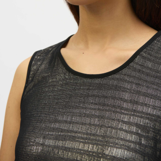Sleeveless Foiled Tunic Top