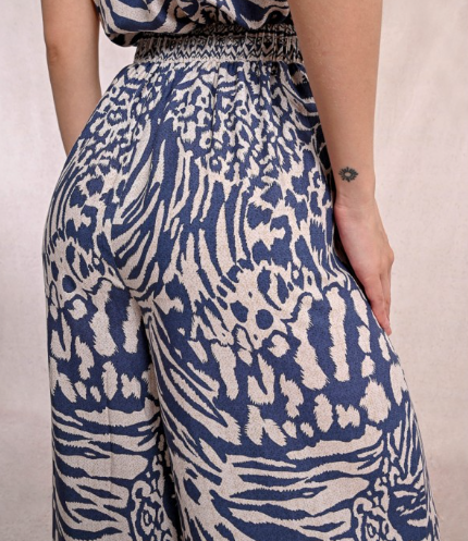 Zebra Print Wide Leg Pant