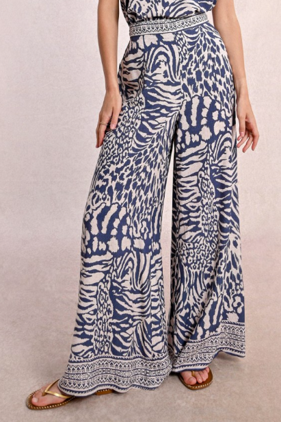 Zebra Print Wide Leg Pant