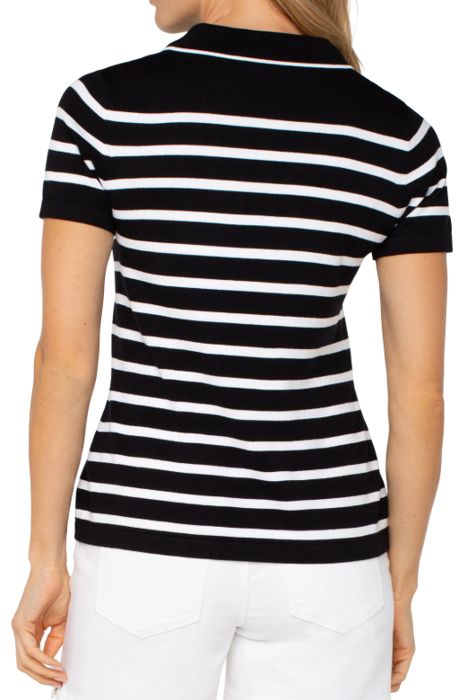 Short Sleeve Collared Sweater
