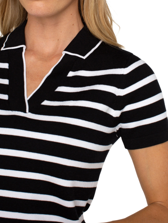 Short Sleeve Collared Sweater