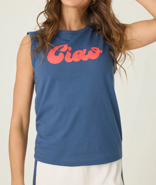 Navy Ciao Sleeveless Tee