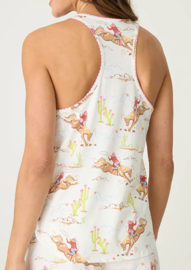 Western Print Racerback Tank
