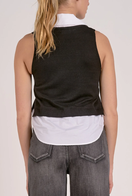 Sleeveless Collared Sweater Vest