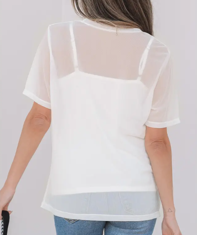 Sheer White Tee and Cami