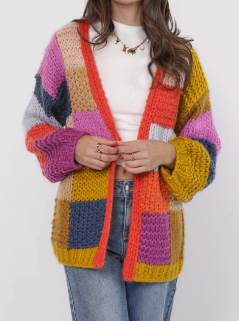 Electric Feels Hand Knit Cardigan