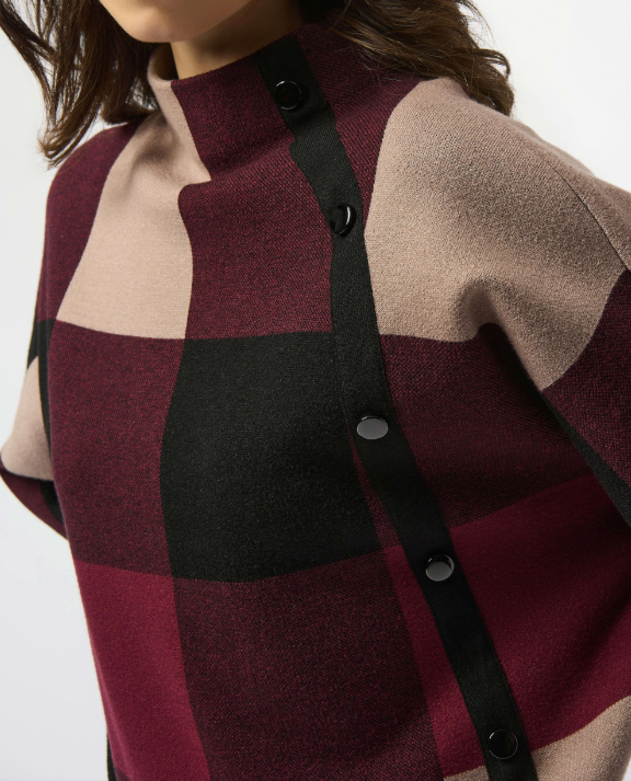 Plaid Jacquard 3/4 Sweater