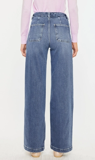High Rise Slant Pocket Jeans