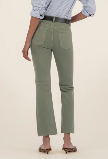 Kelsey High Rise Ankle Flare - Sage Green