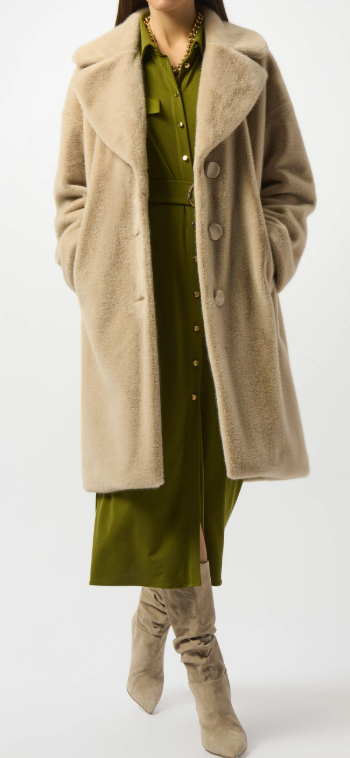 Faux Fur Straight Coat