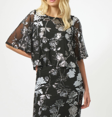 Sequin Embroidered Floral Top