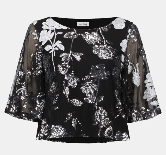 Sequin Embroidered Floral Top