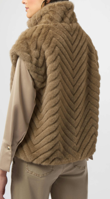 Chevron Faux Fur Vest