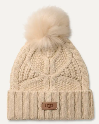 Cable Beanie with Pom
