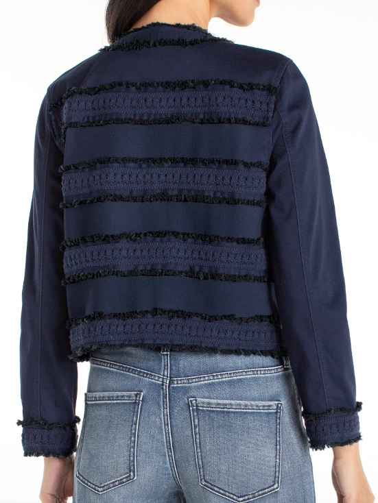Fray and Lace Detail Jacket