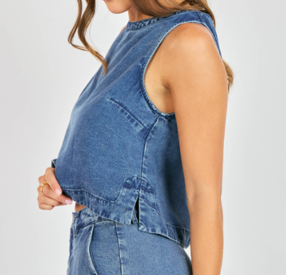 Sleeveless Denim Top